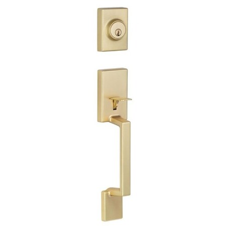 Sure-Loc Hardware Sure-Loc Hardware Stockholm Handleset, with _ Thumb Turn, Satin Brass SH507 SB